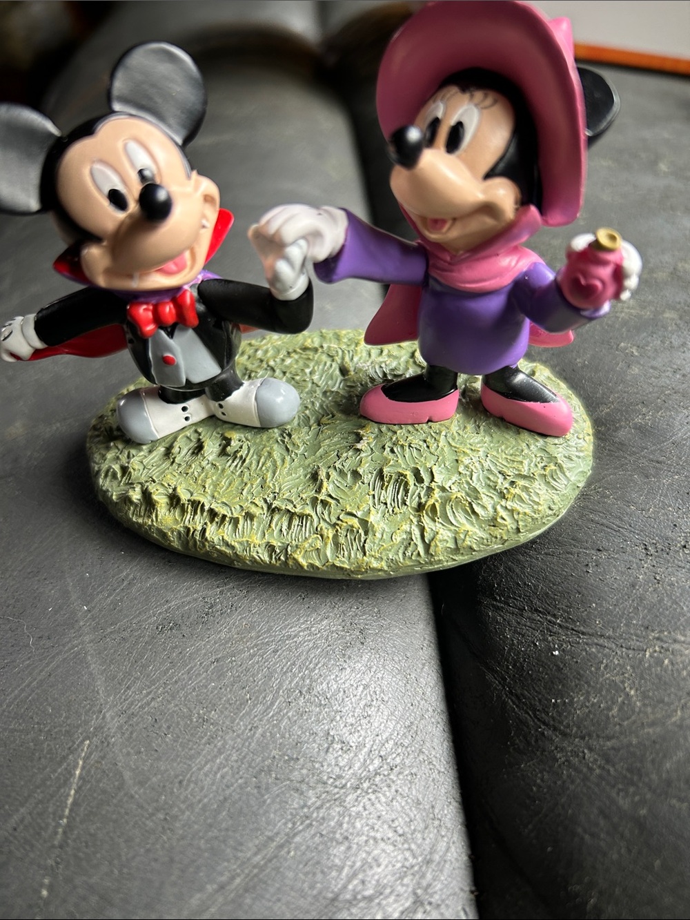 Department 56 Minnie and Mickey Figurine in Pink, Purple and Black